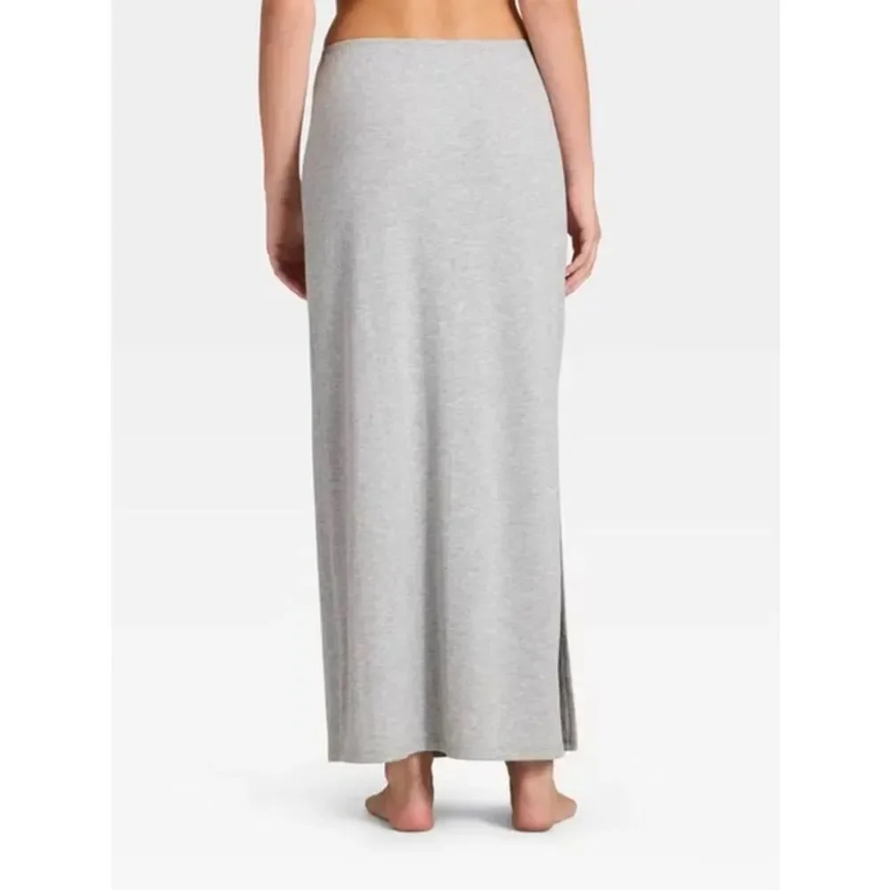 Auden Ribbed Pajama Skirt Gray Size XS Lounge Sleep Maxi Skirt NWOT Soft Stretch